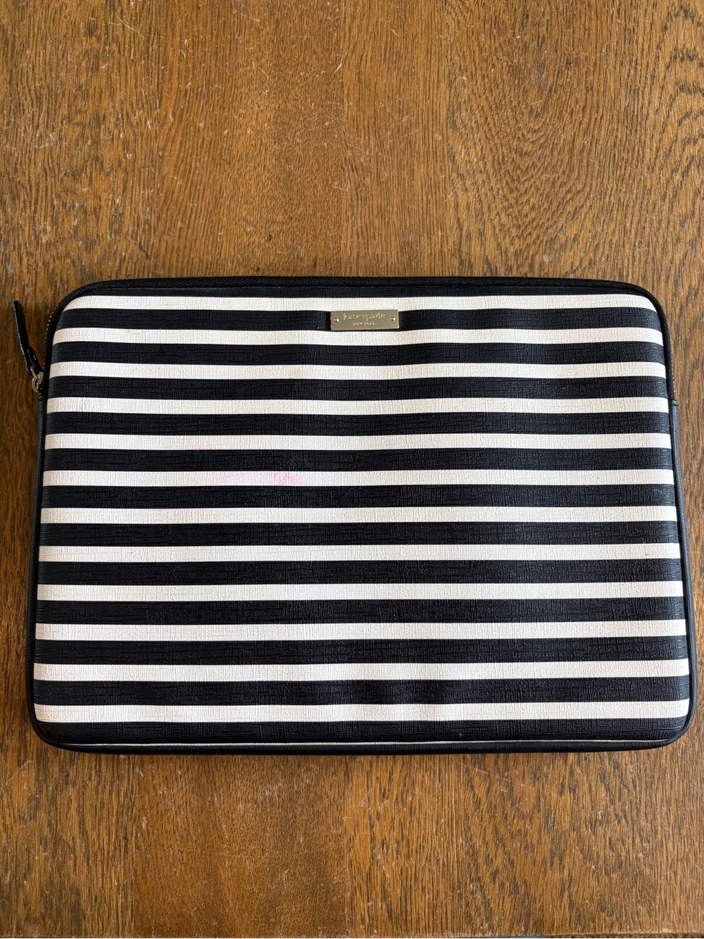 Kate Spade Laptop Sleeve Black and White Stripe MacBook 13”